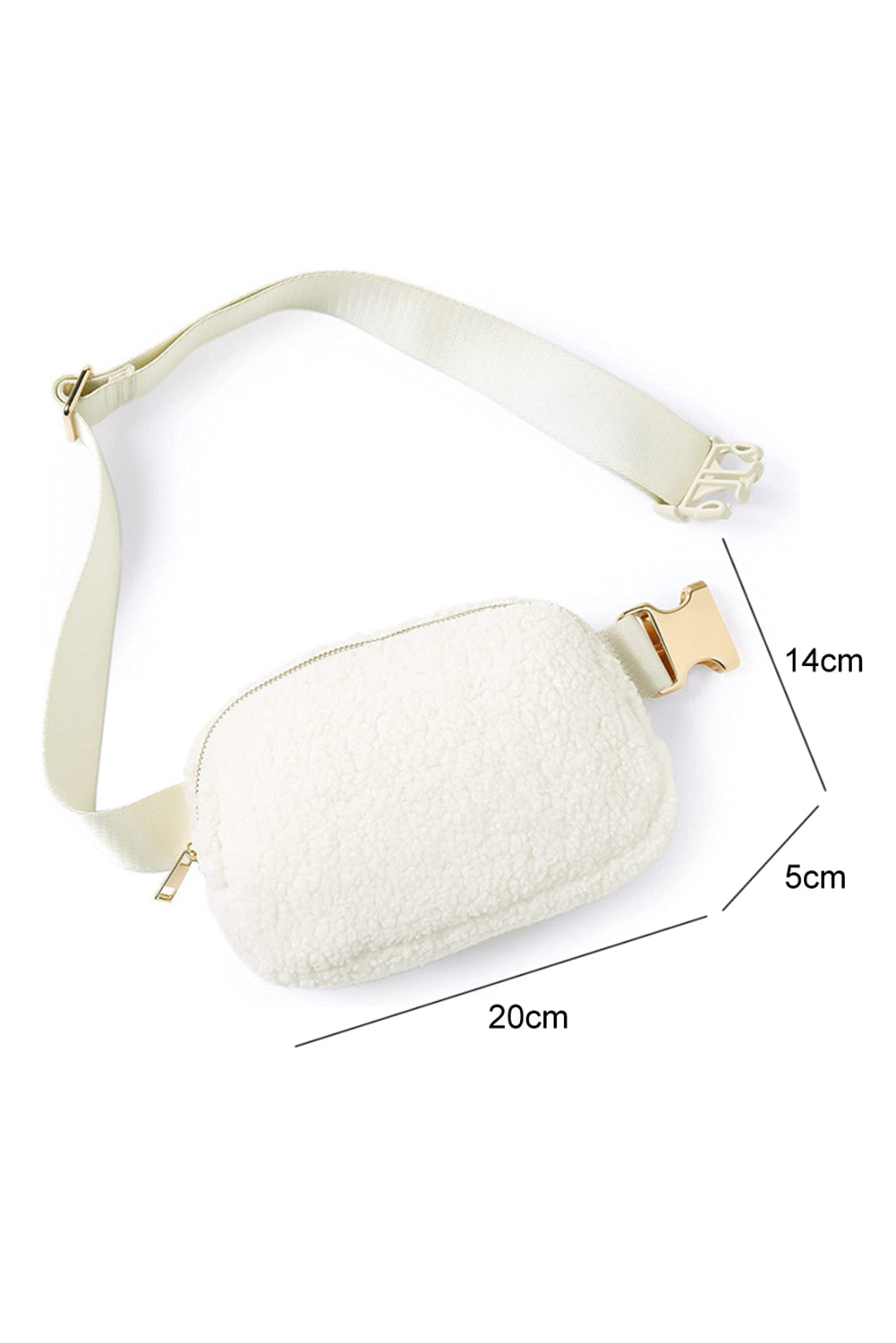 Coffee Sherpa Adjustable Strap Crossbody Bag