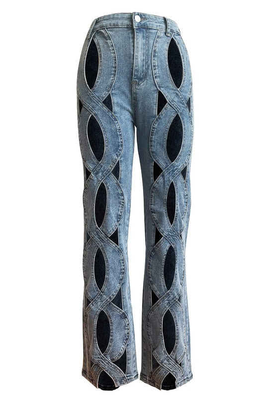 WOMEN FASHION STYLE DENIM PANTS