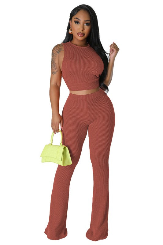 FASHION WOMEN TWO PIECE PANTS SET