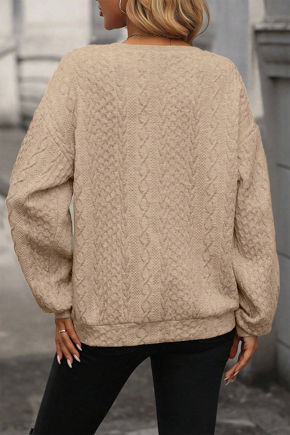 Parchment Casual Round Neck Knitted Sweater