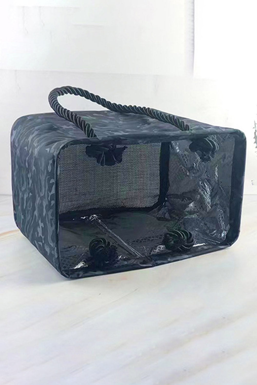 Multicolor Camo Print Rope Handle Collapsible Canvas Box