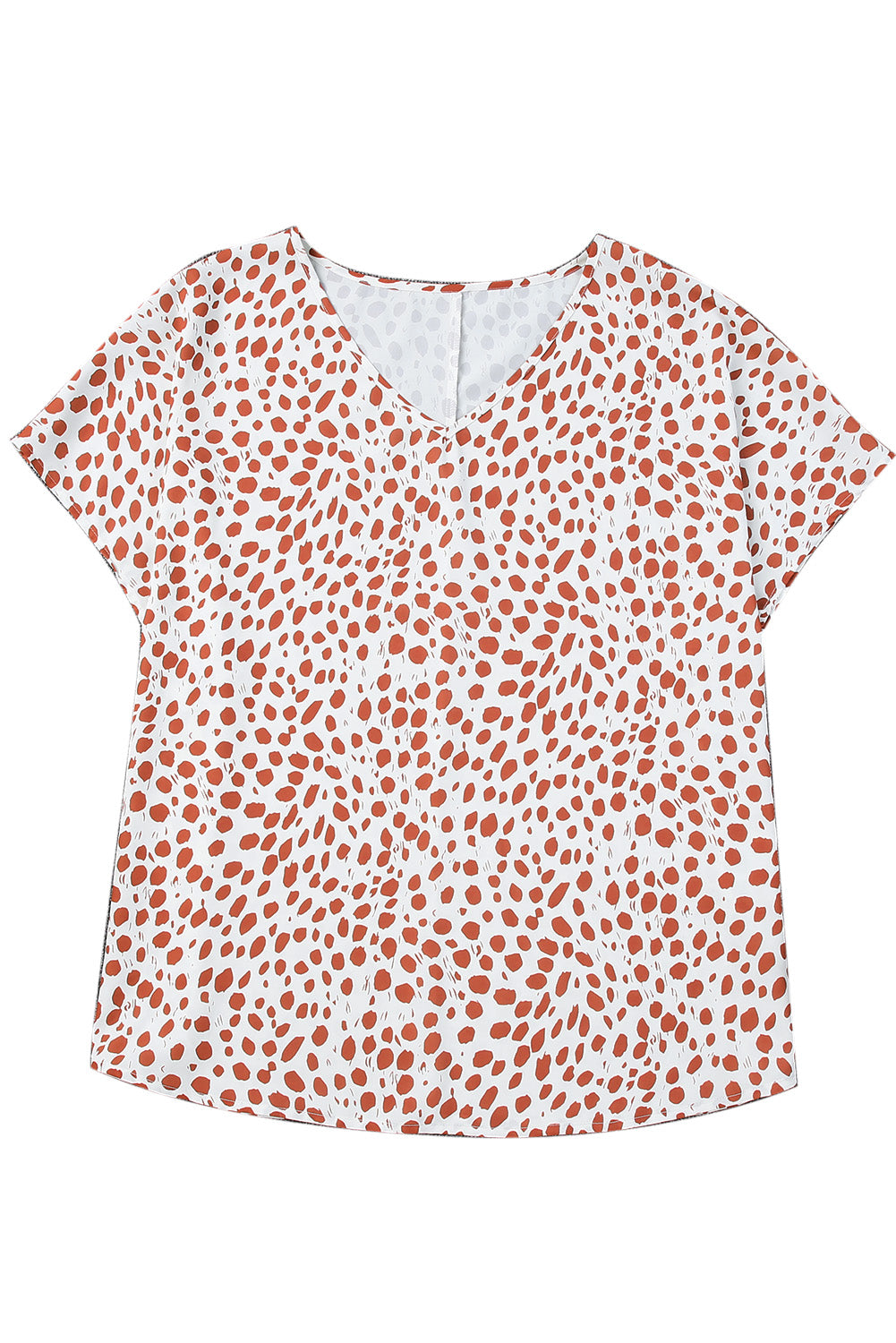 Leopard Plus Size V Neck Short Sleeve Top