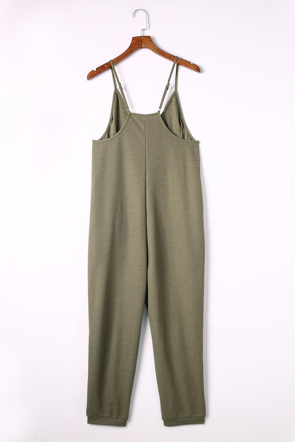 Gray Casual Textured Sleeveless V-Neck Pocketed Jumpsuit