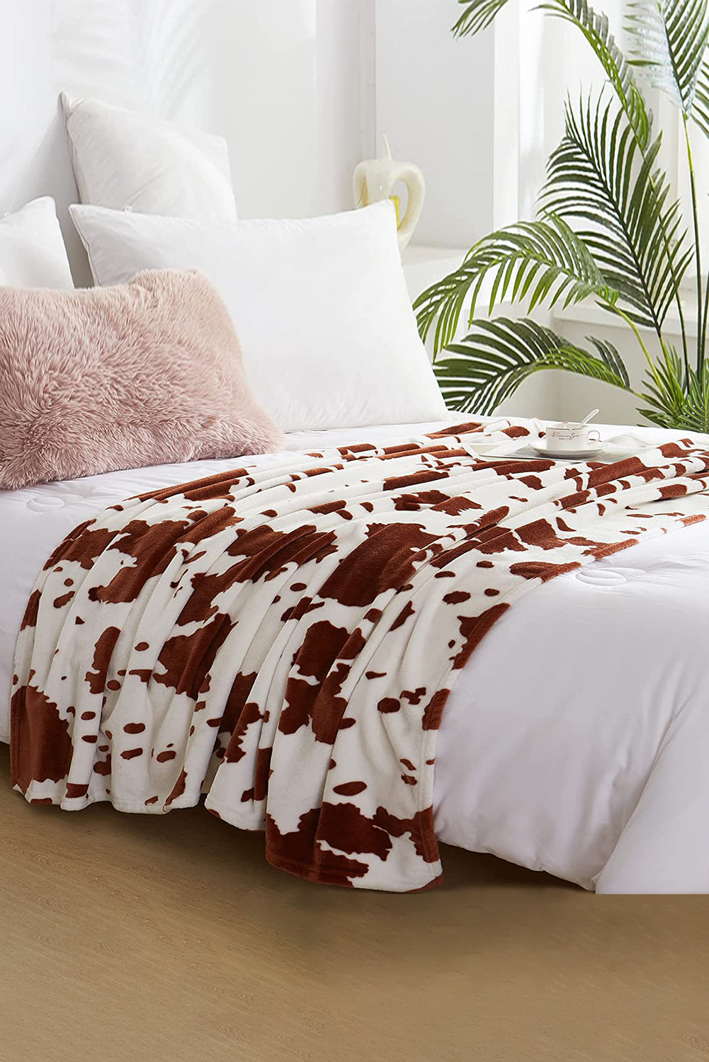 Chestnut 150*200cm Animal Print Flannel Large Blanket