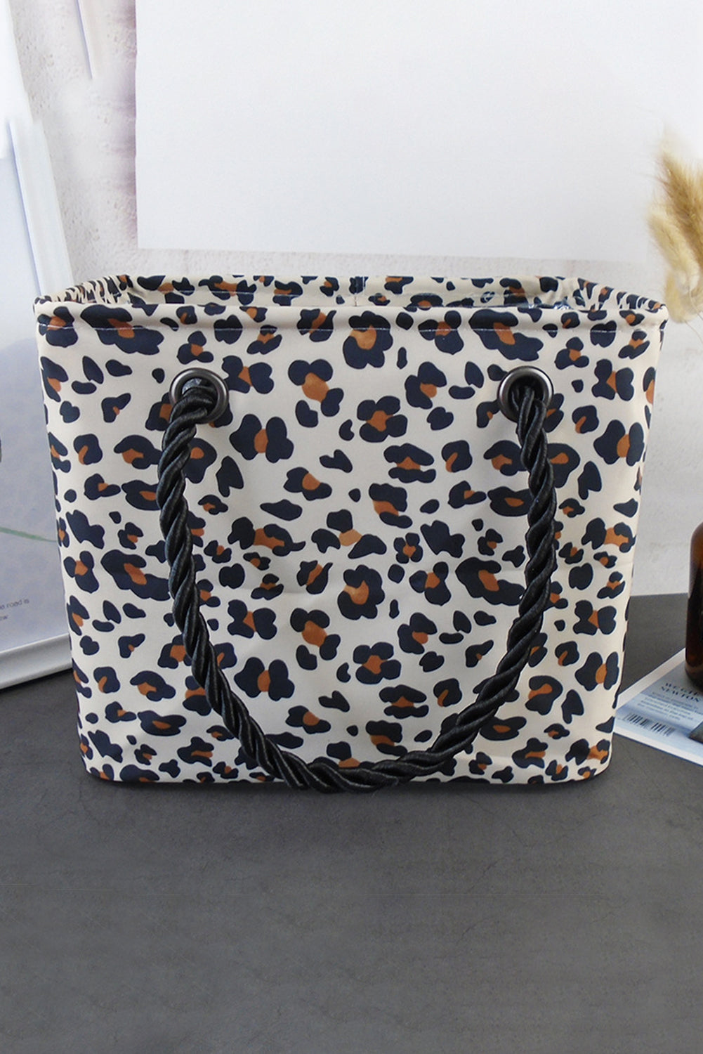 White Leopard Waterproof Canvas Toiletry Bag