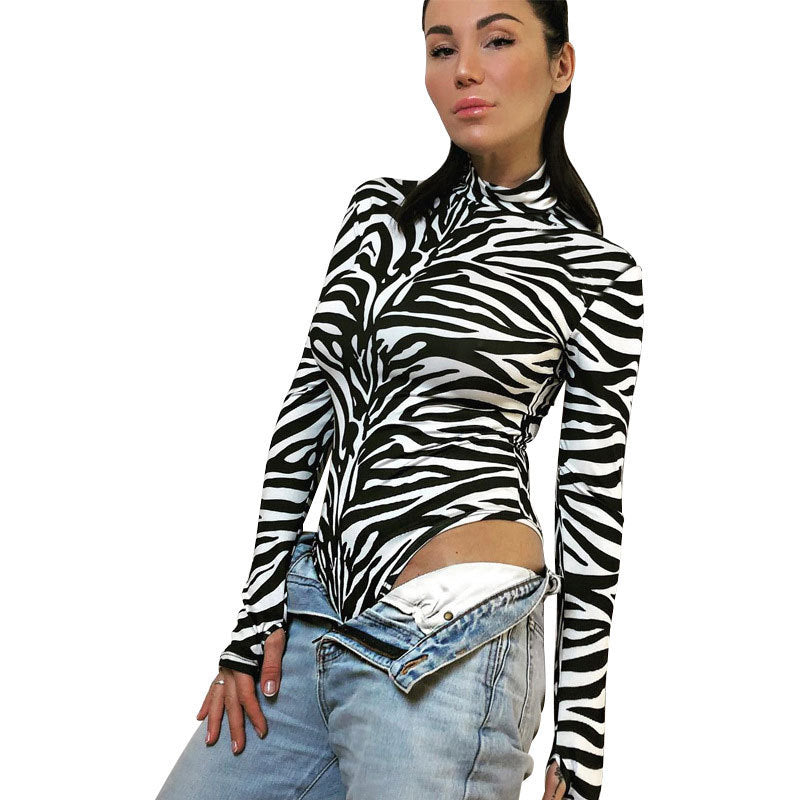 2018 AliExpress Amazon wish's new zebra-print digital print jumpsuit for Europe and the US