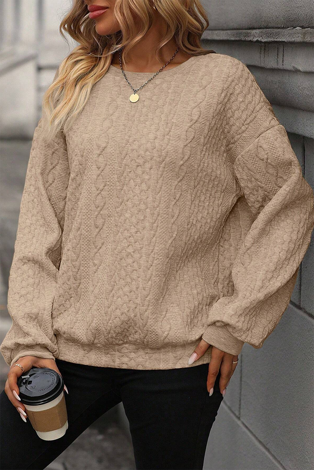 Parchment Casual Round Neck Knitted Sweater