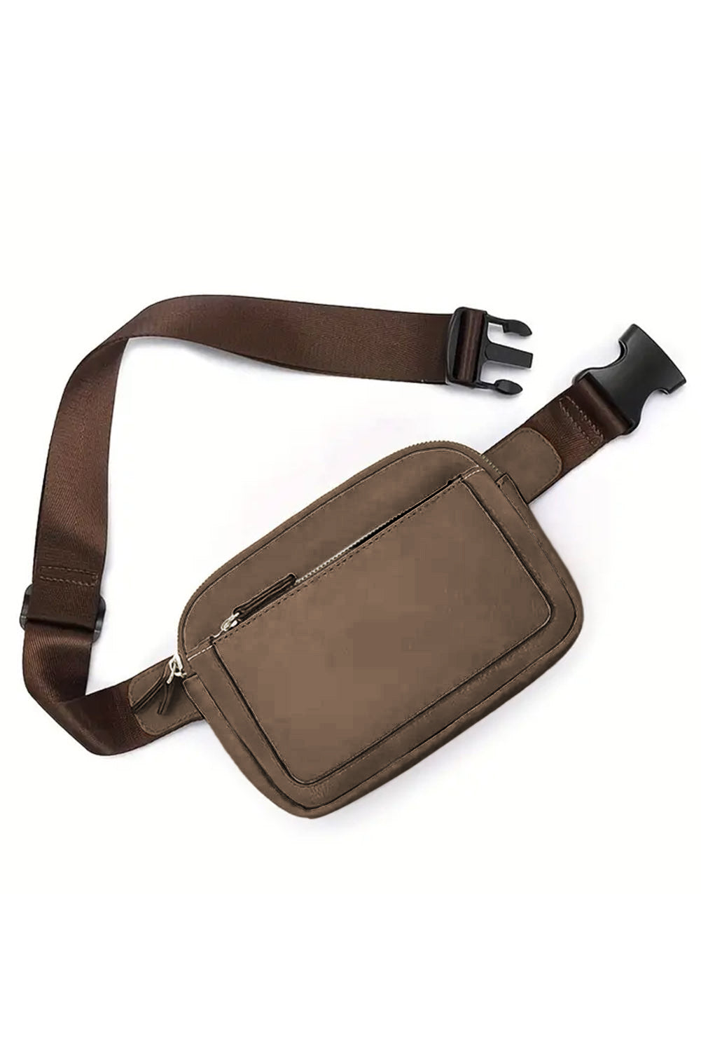 Camel Minimalist Multi-zipped Crossbody Bag