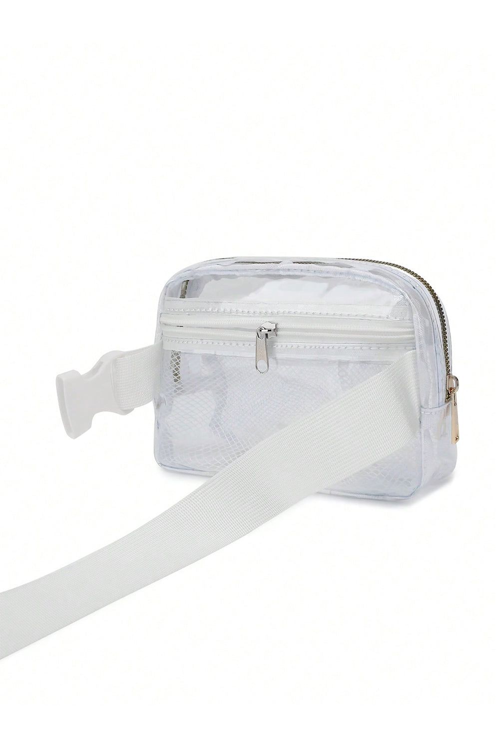 Brown Adjustable Straps Zipper Clear Waist Bag