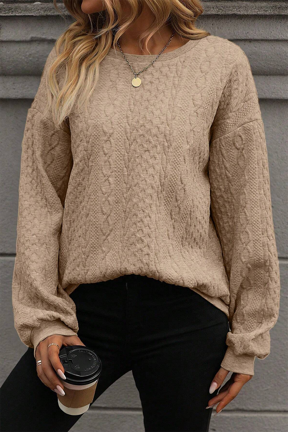 Parchment Casual Round Neck Knitted Sweater