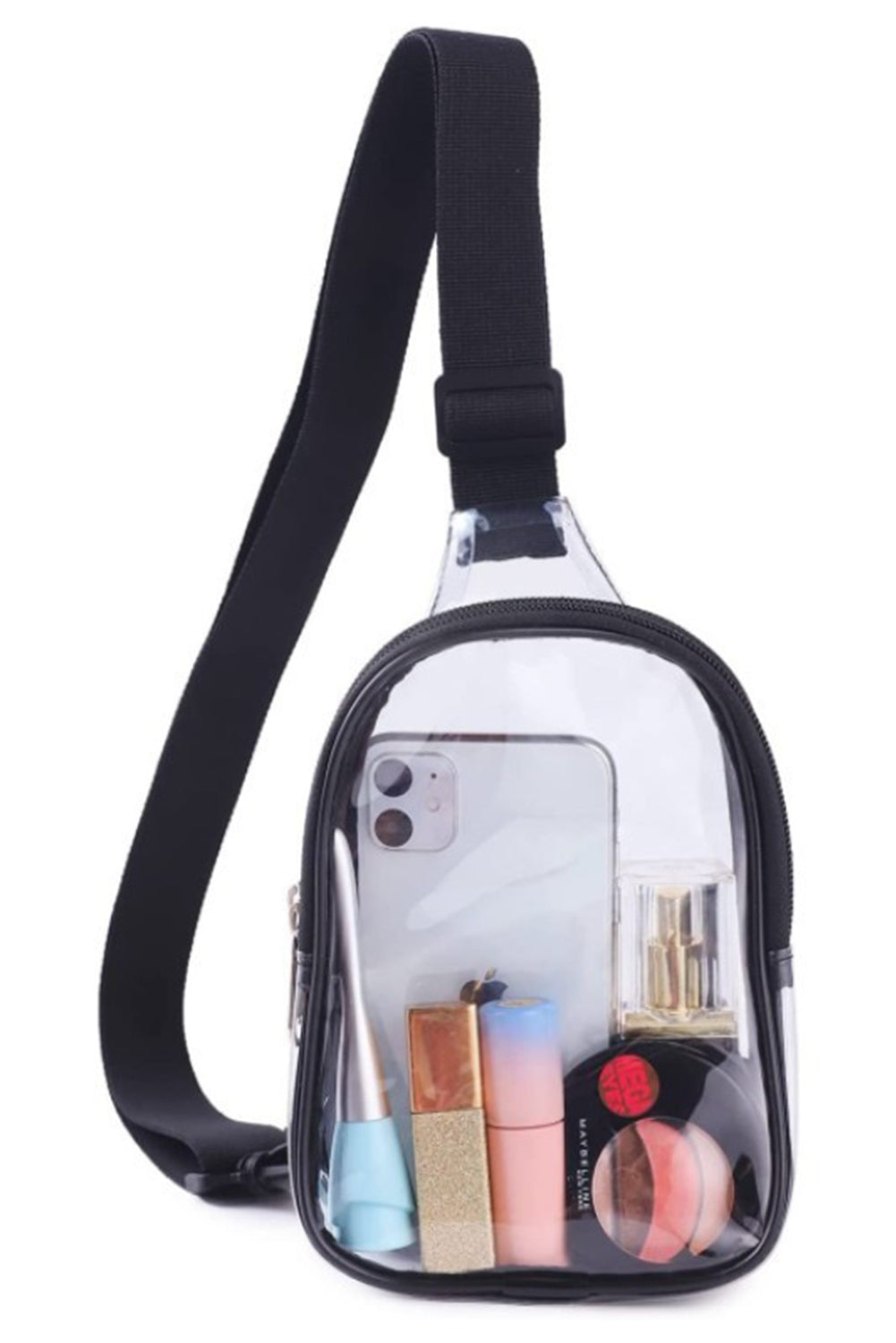 Black Multipurpose Clear Crossbody Sling Bag