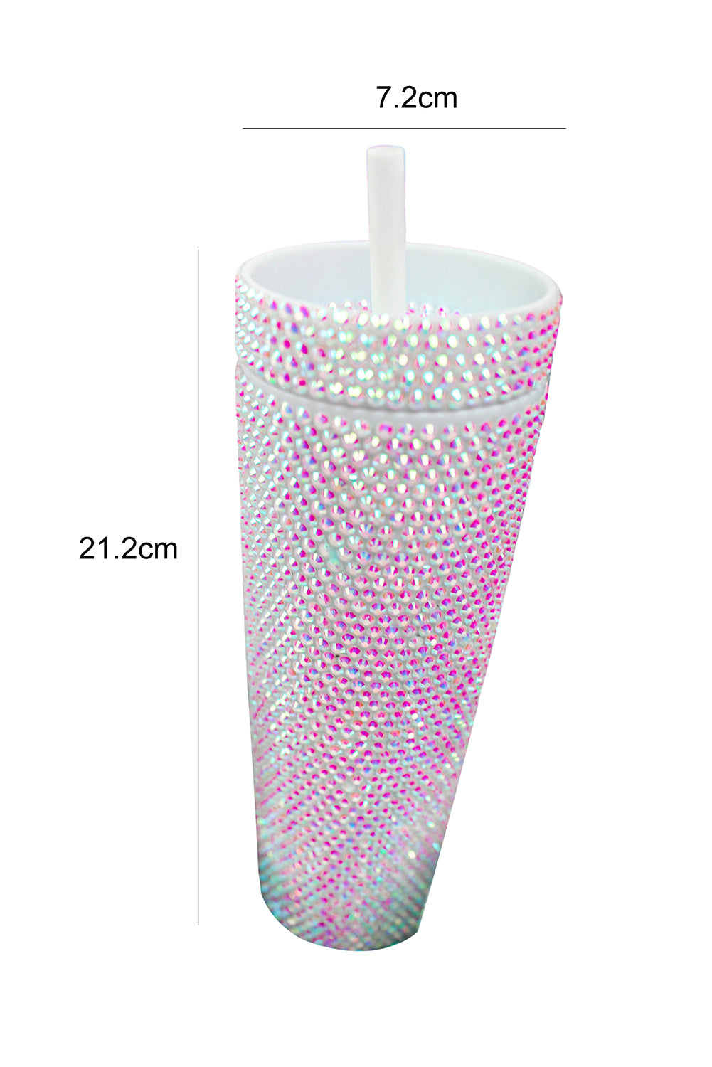 Black 16oz Full Rhinestone Straw Tumbler Cup