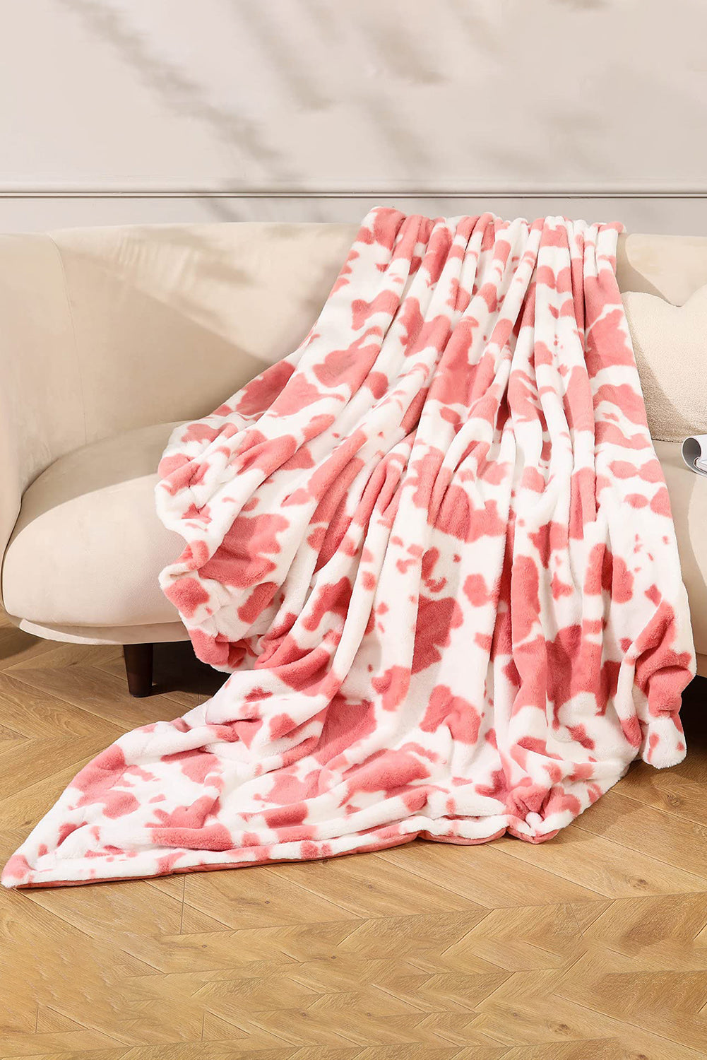 Apricot Powder Animal Print Flannel 150*200cm Blanket