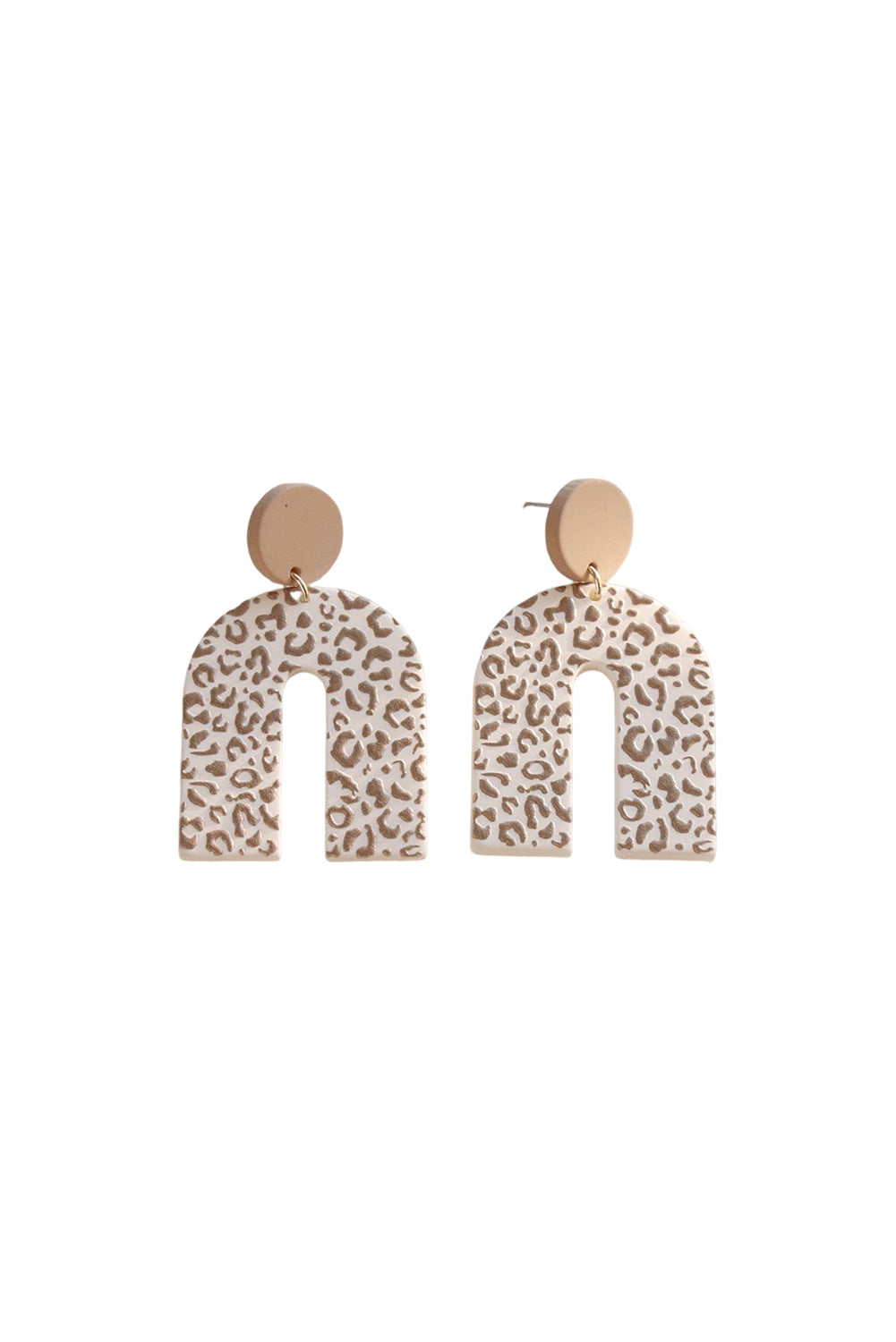 Brown Leopard print Acrylic Door Shaped Earrings