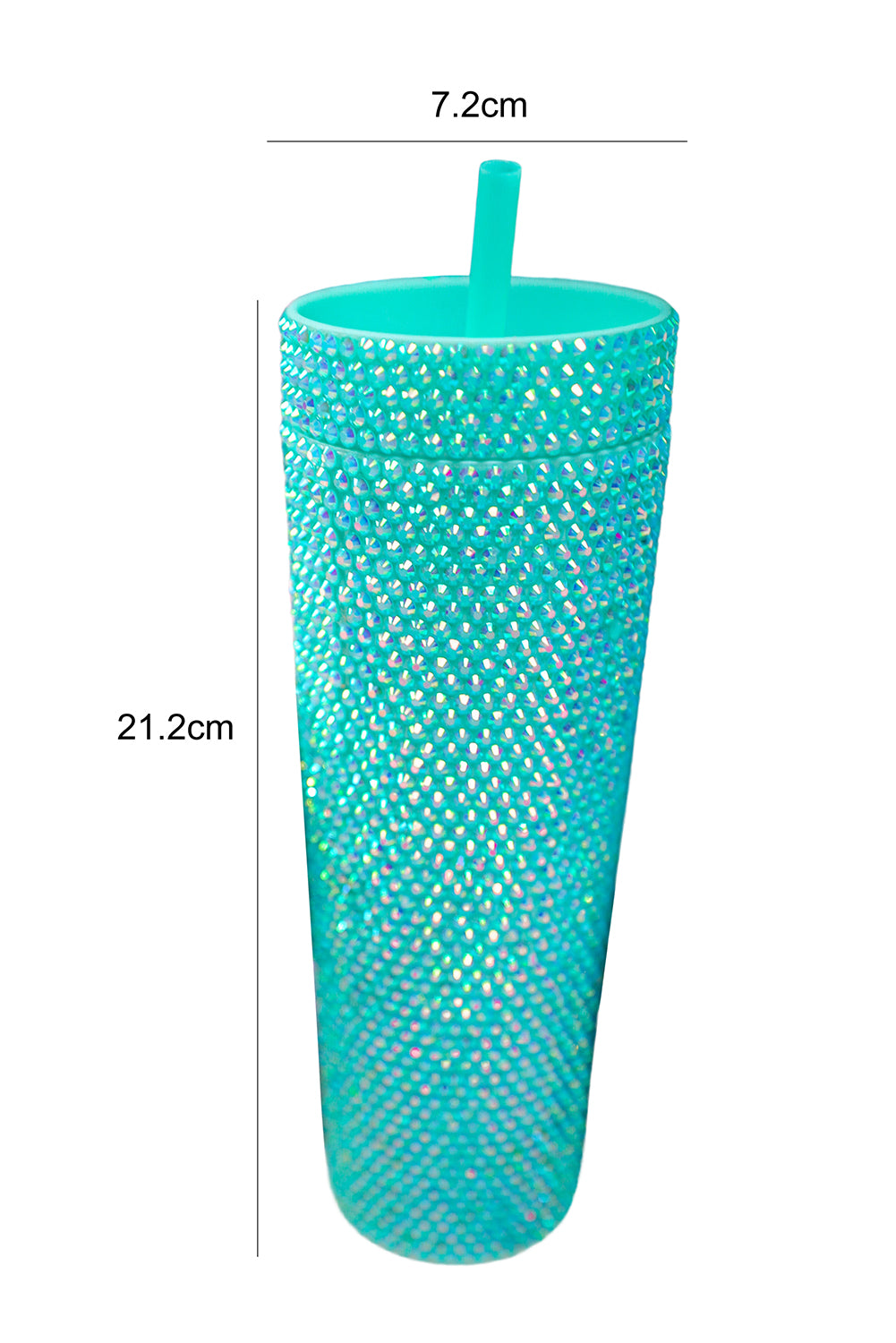 Black 16oz Full Rhinestone Straw Tumbler Cup