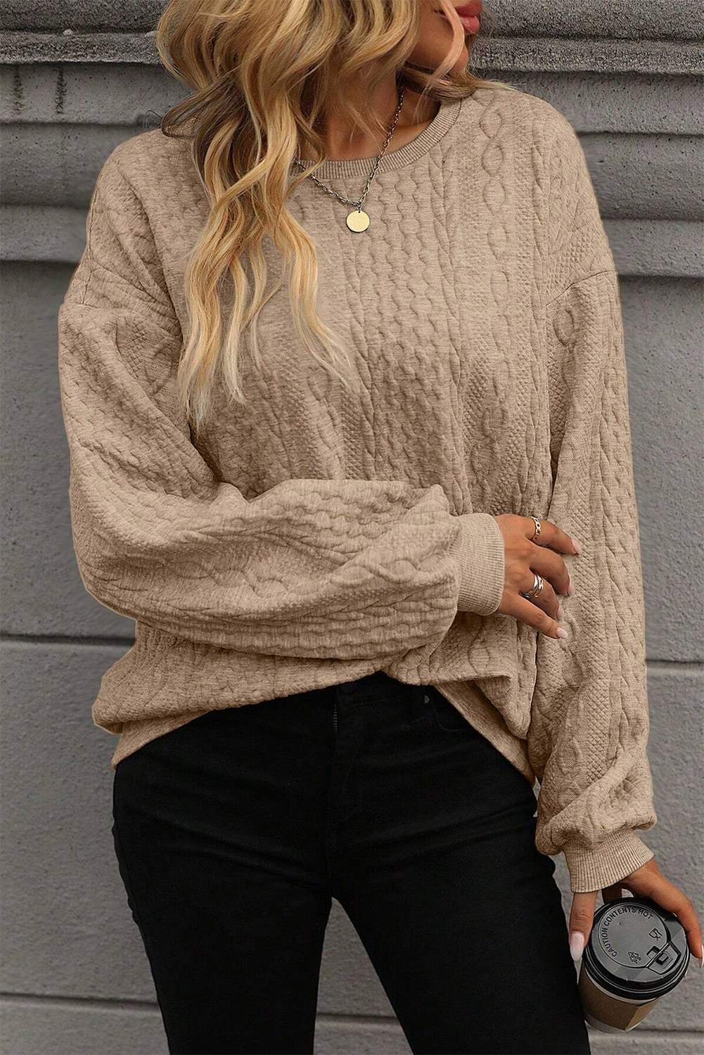 Parchment Casual Round Neck Knitted Sweater