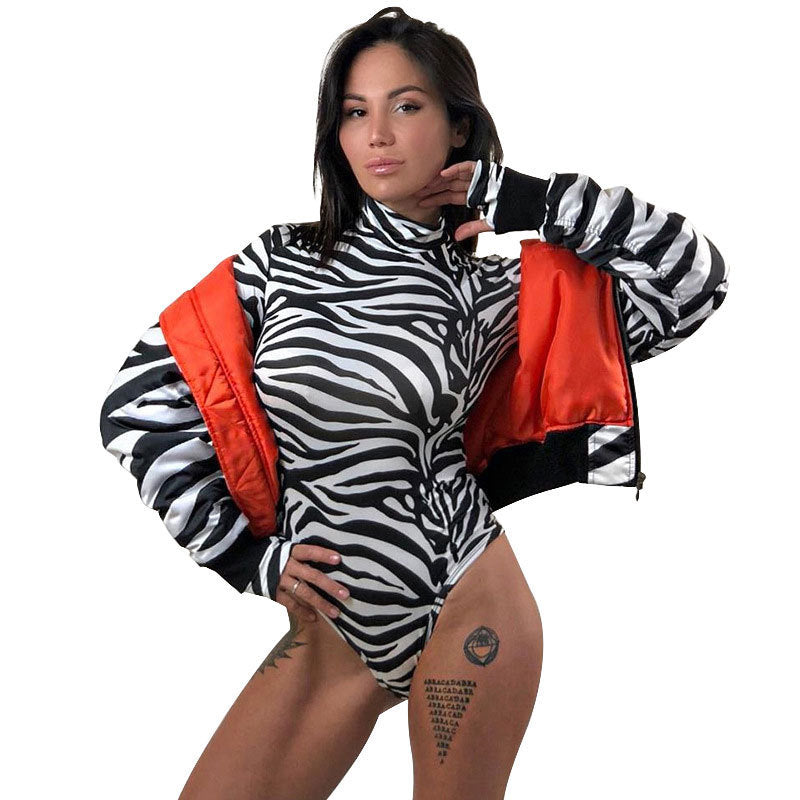 2018 AliExpress Amazon wish's new zebra-print digital print jumpsuit for Europe and the US