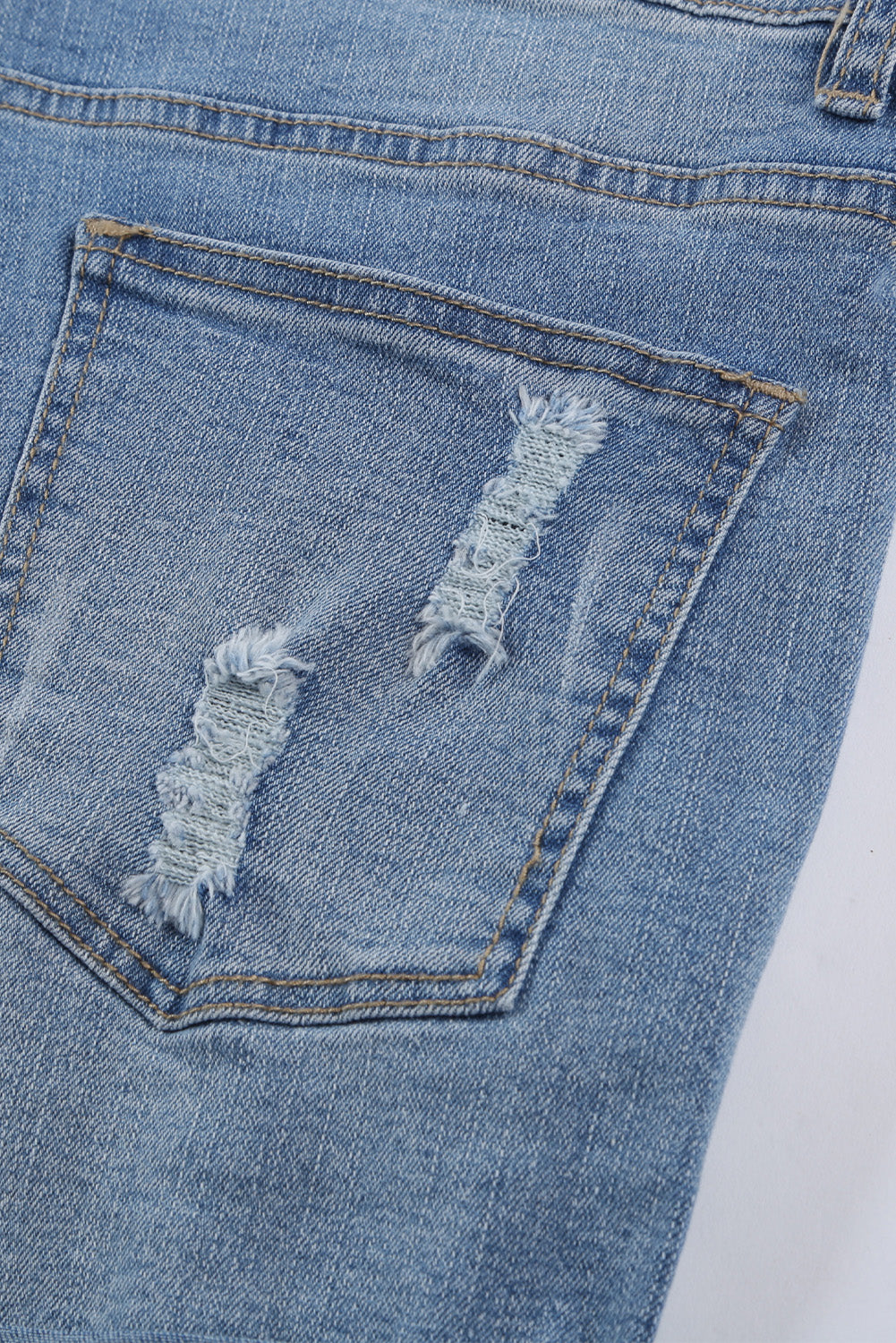 Light Blue Vintage Faded Distressed Jean Shorts