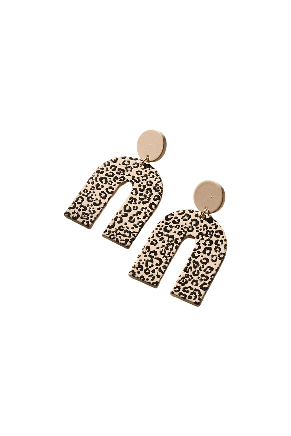 Brown Leopard print Acrylic Door Shaped Earrings